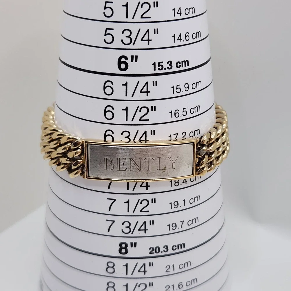 Vintage Speidel ID Bracelet Gold Tone Engraved BENTLY  6.75